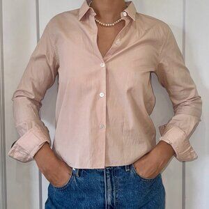 Theory High-Low Baby Pink Dress Shirt